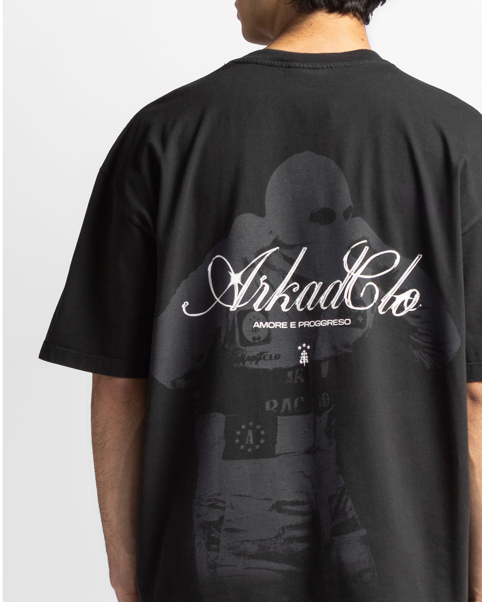 Washed Tshirt Negra Arkad Clo