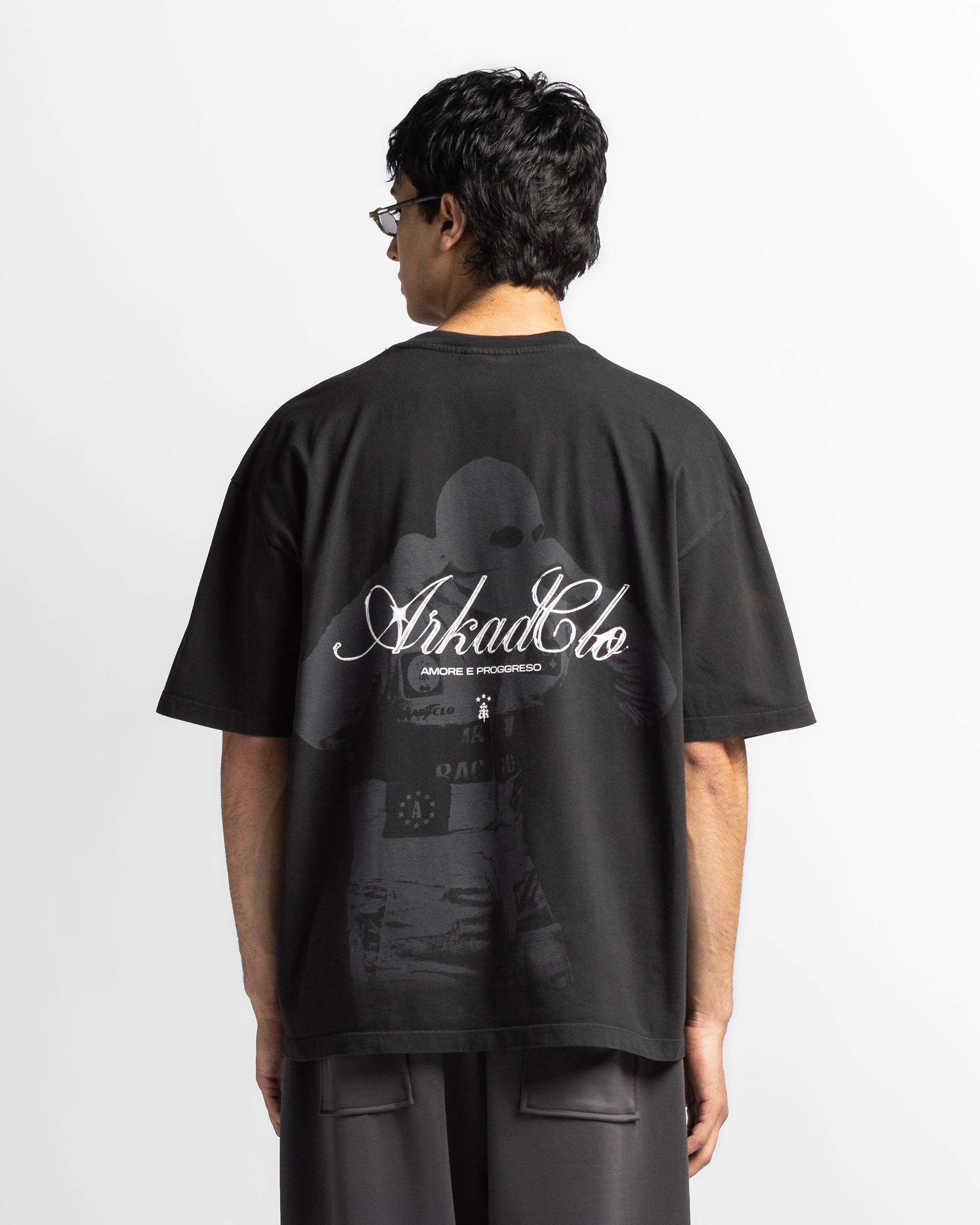 Washed Tshirt Negra Arkad Clo