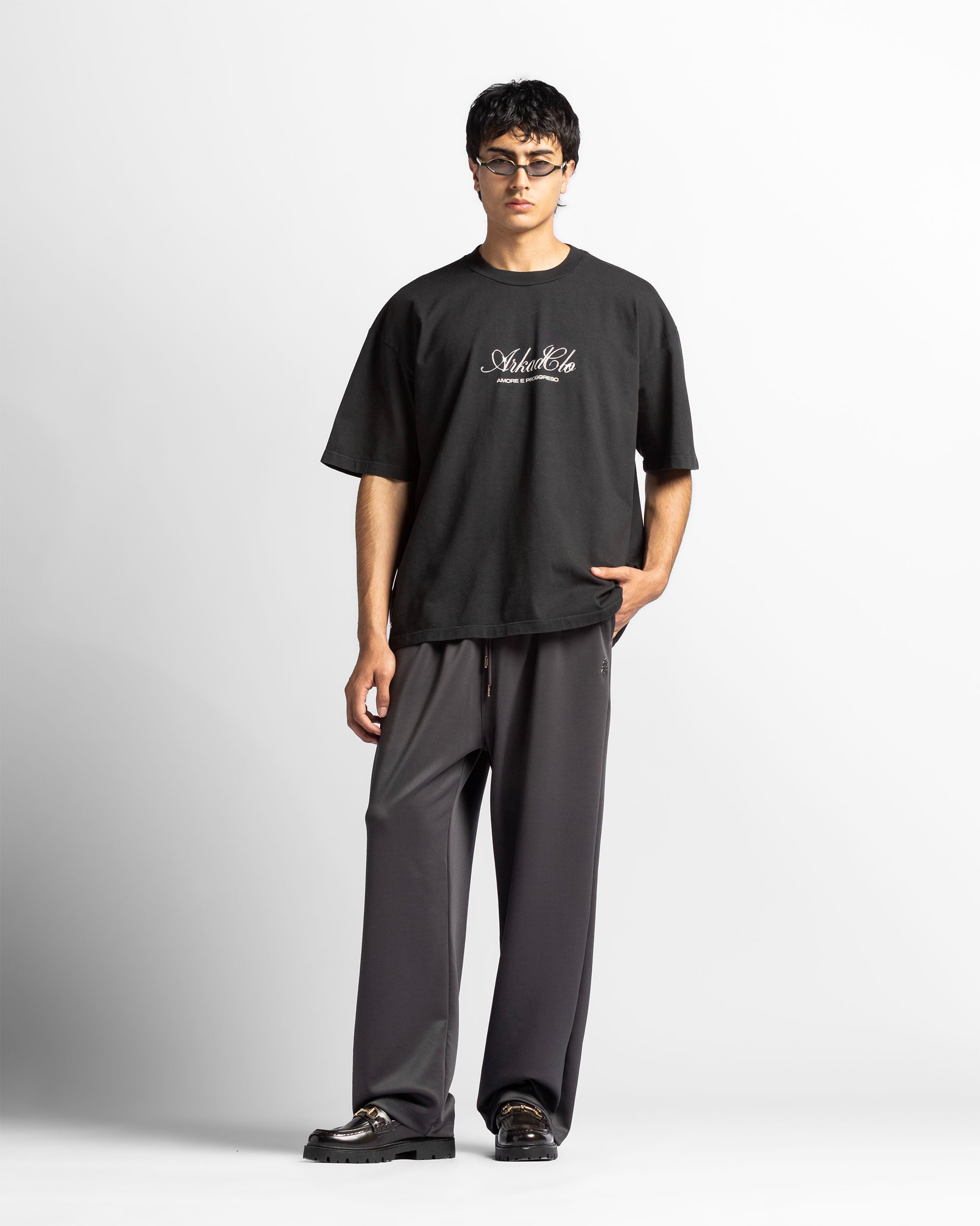 Washed Tshirt Negra Arkad Clo