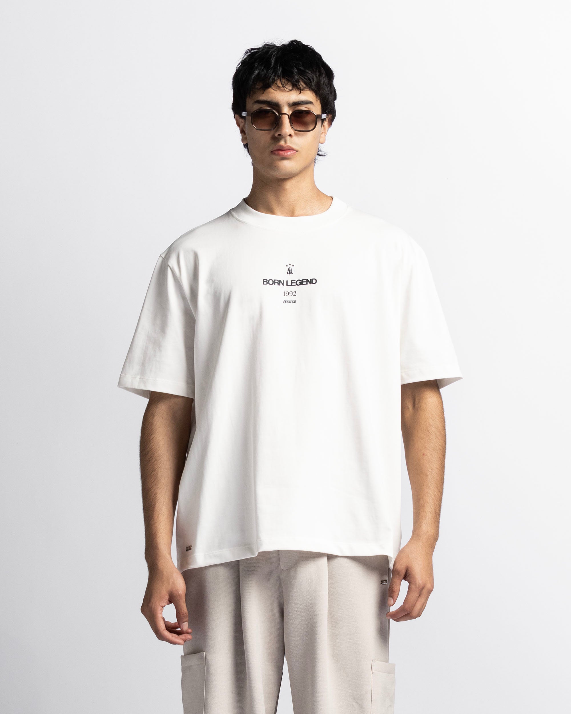 Regular Fit Tshirt Blanca Logo Azul