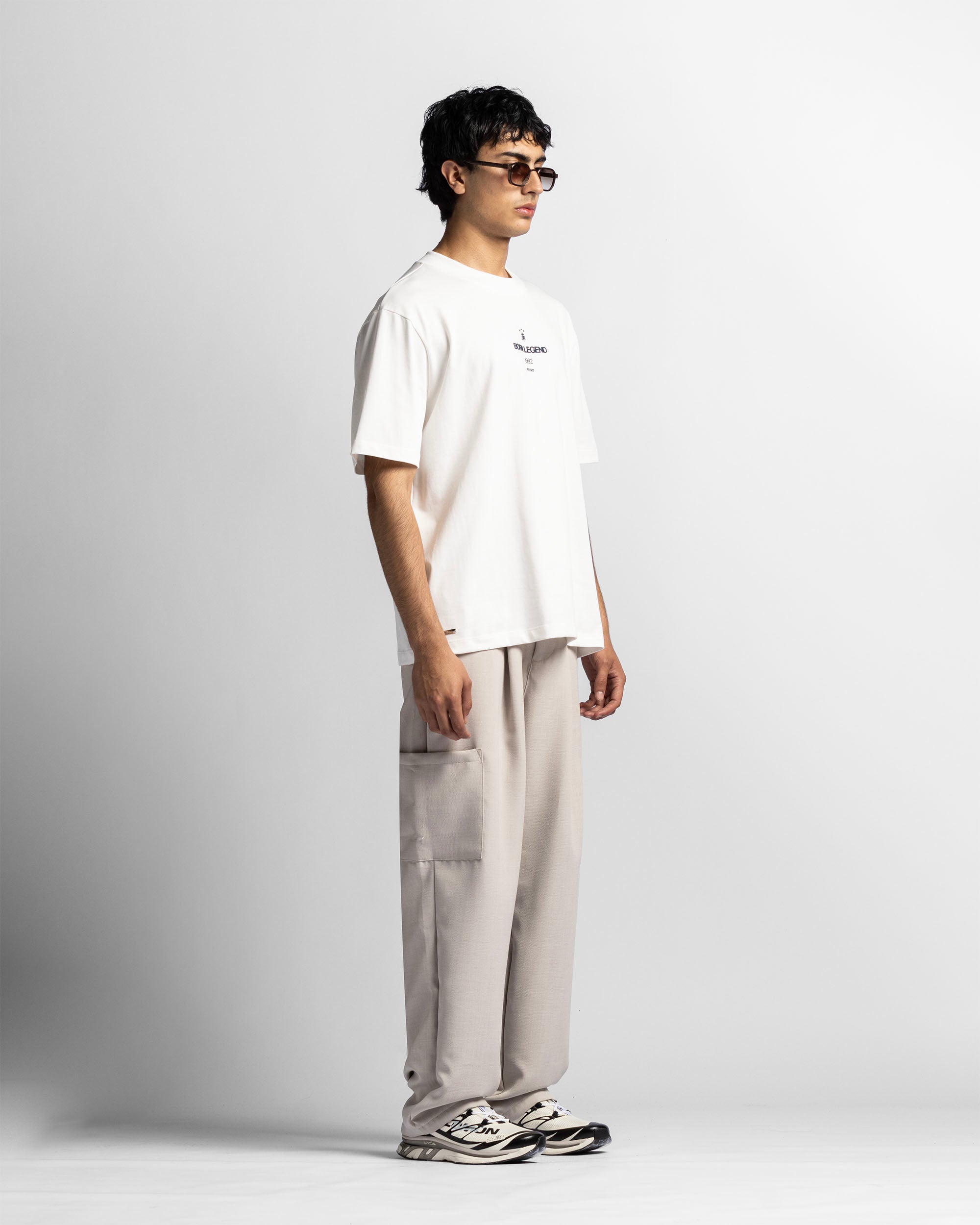 Regular Fit Tshirt Blanca Logo Azul