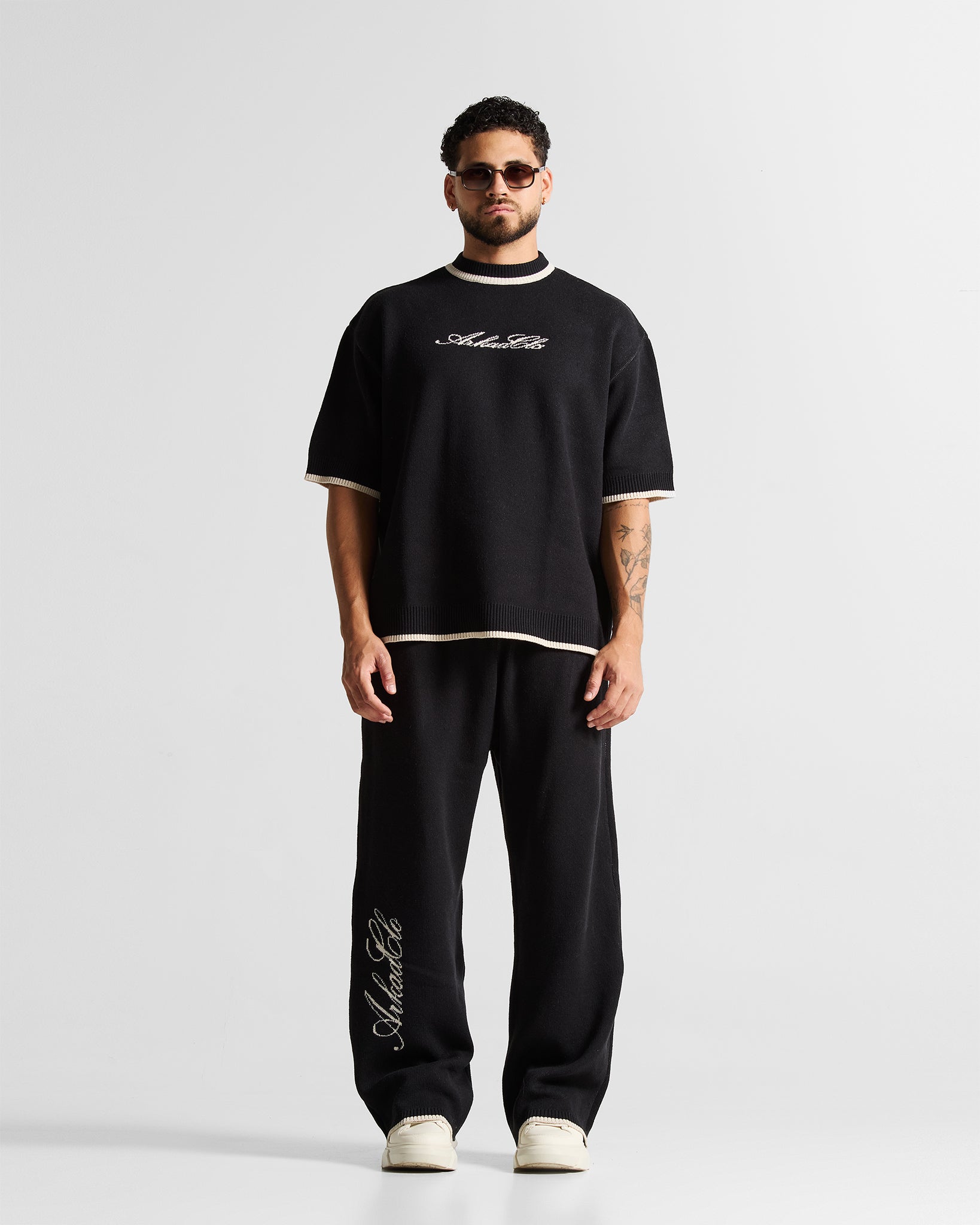 Knit Tshirt Hustler Negra