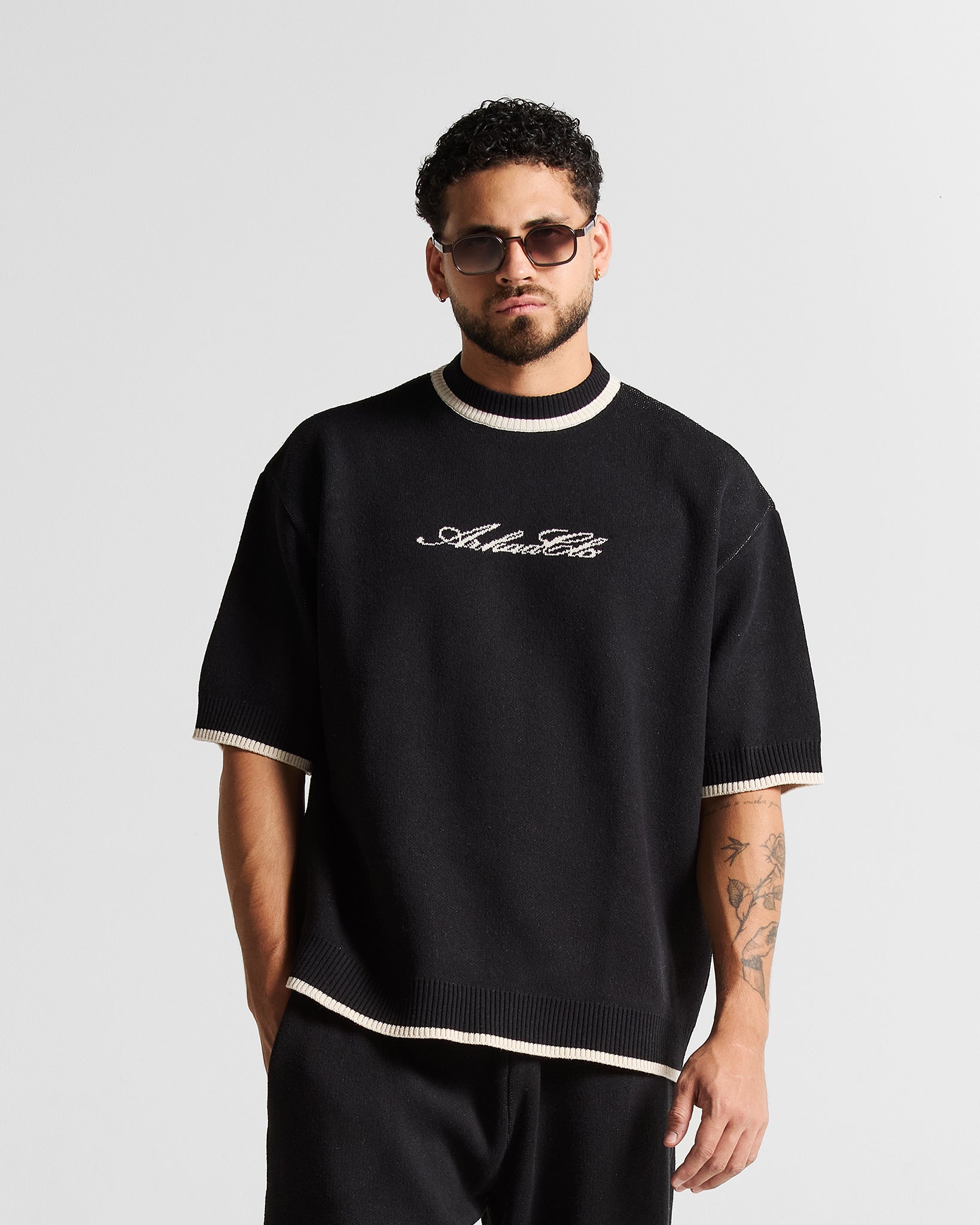 Knit Tshirt Hustler Negra