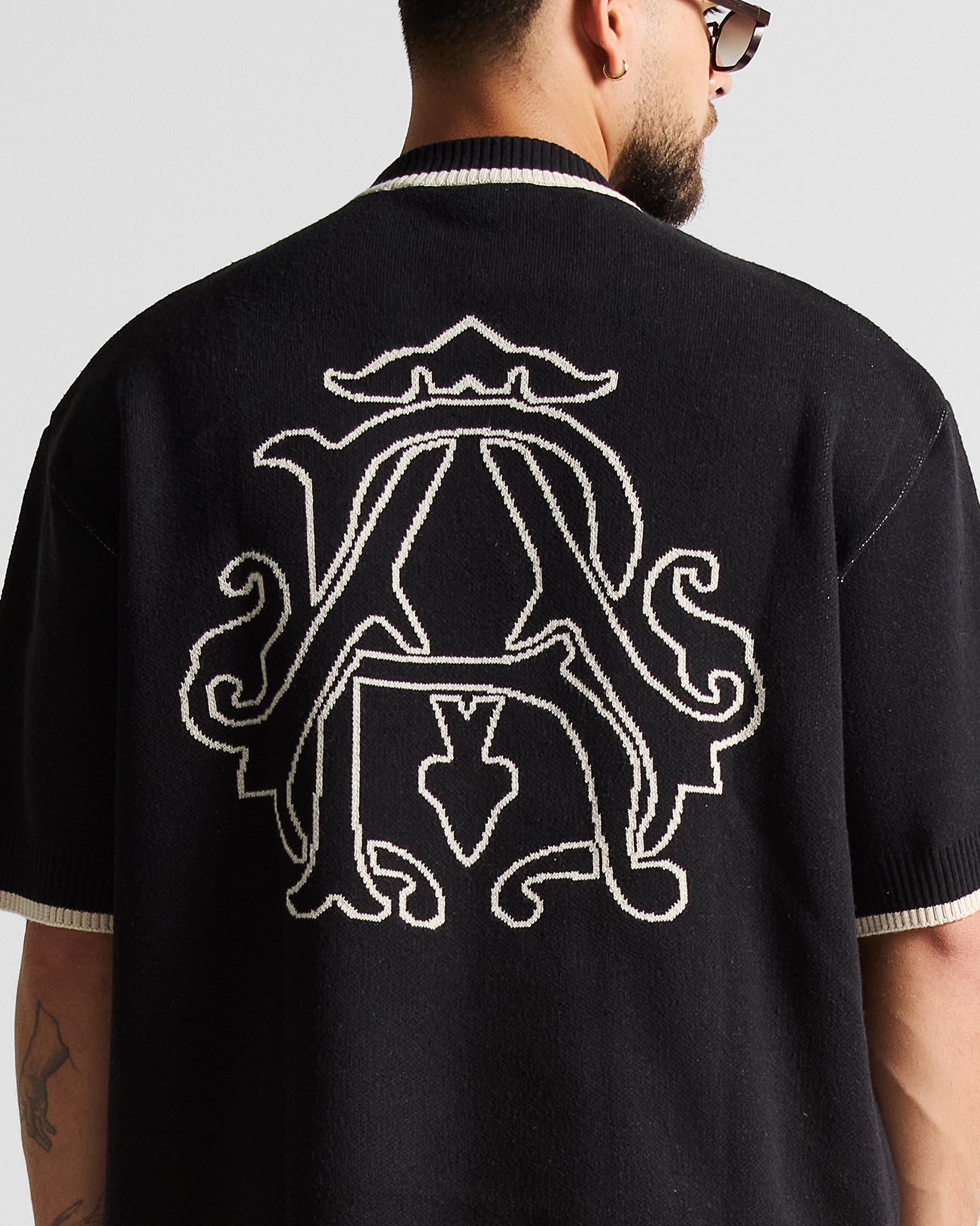 Knit Tshirt Hustler Negra