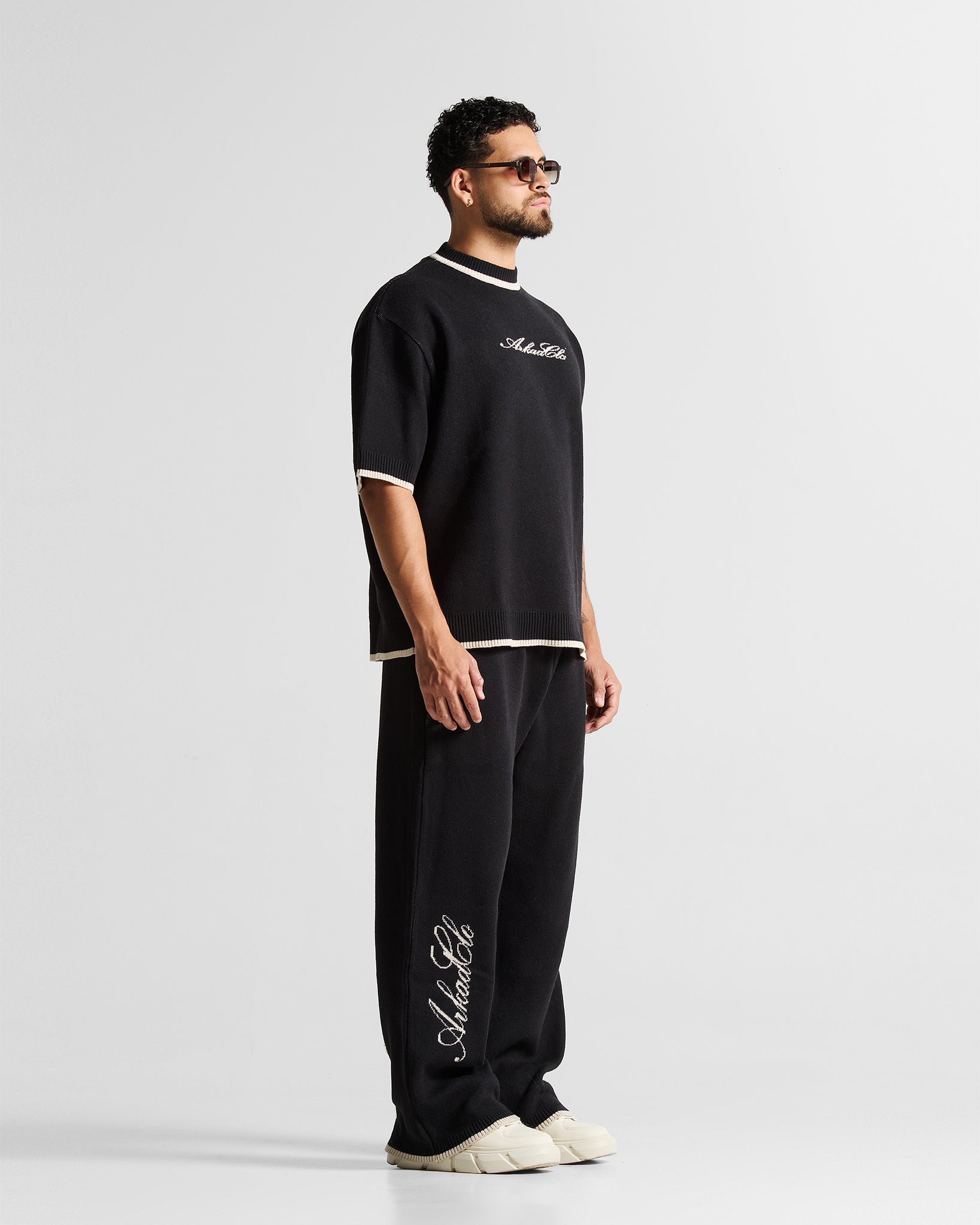 Knit Tshirt Hustler Negra