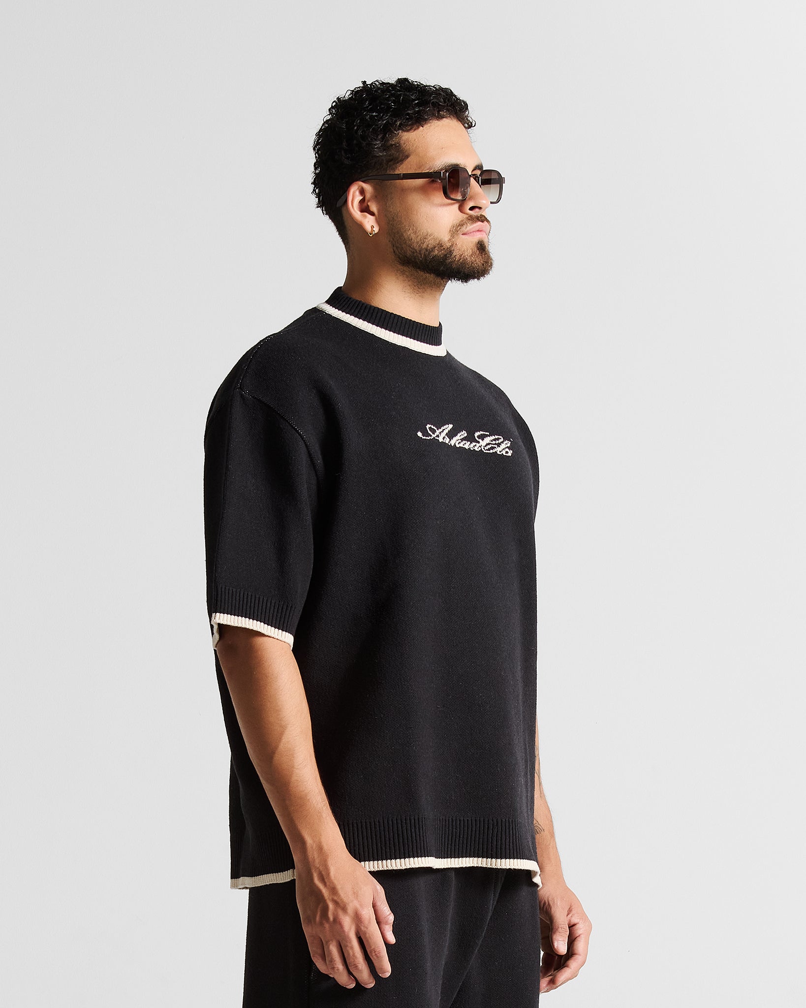 Knit Tshirt Hustler Negra