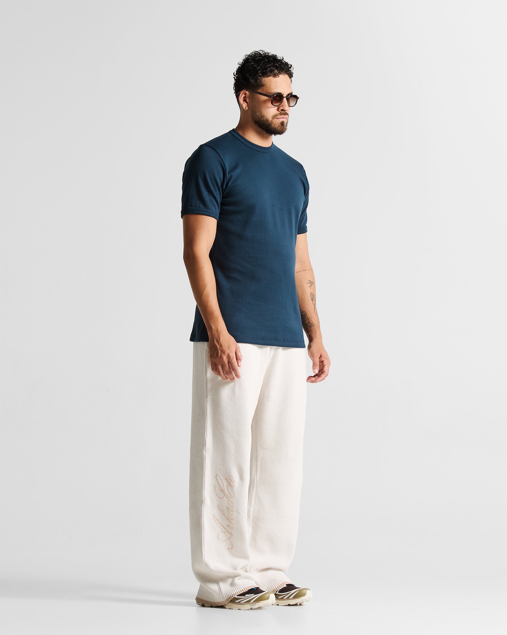 Slim Rib Tee - Azul