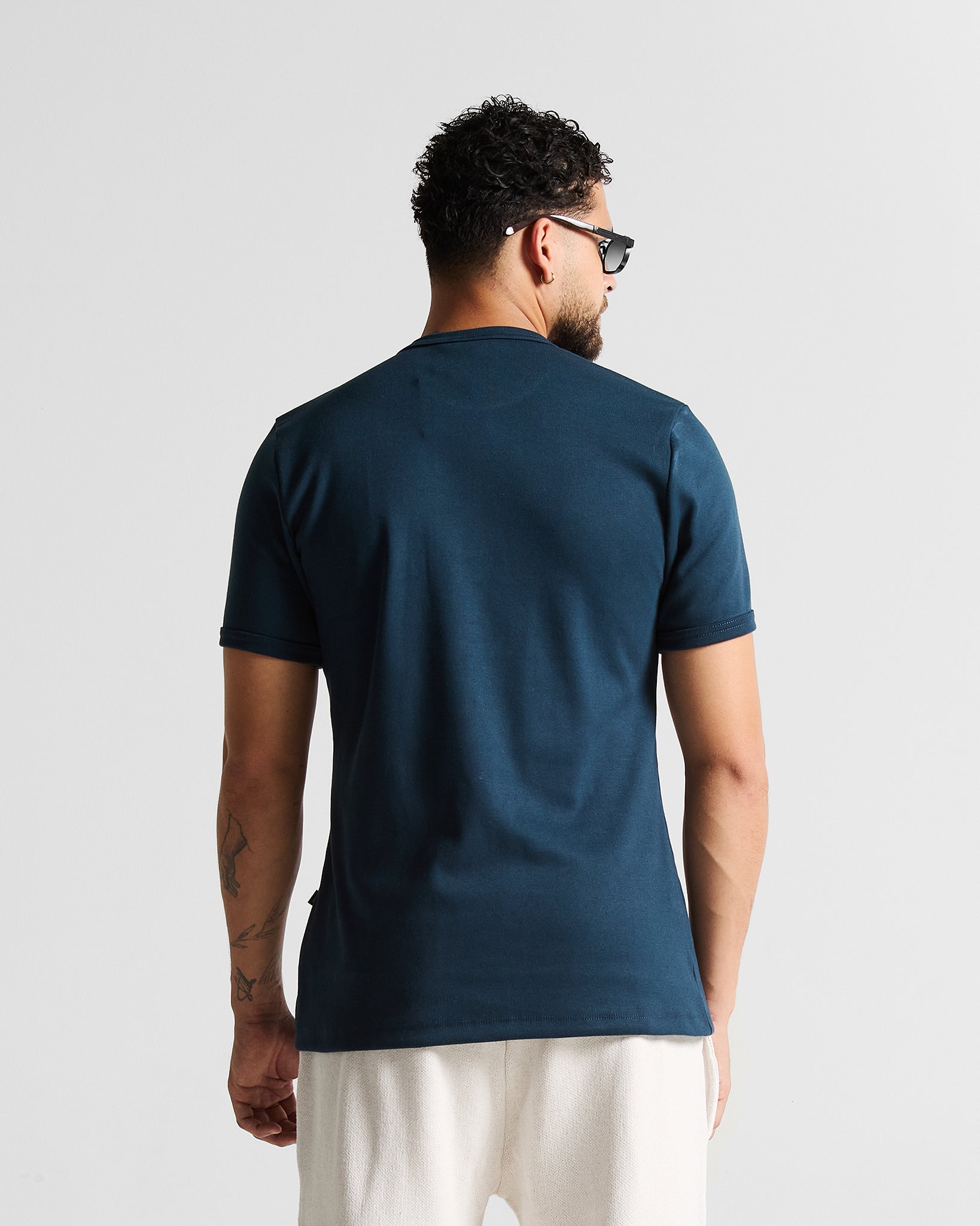 Slim Rib Tee - Azul