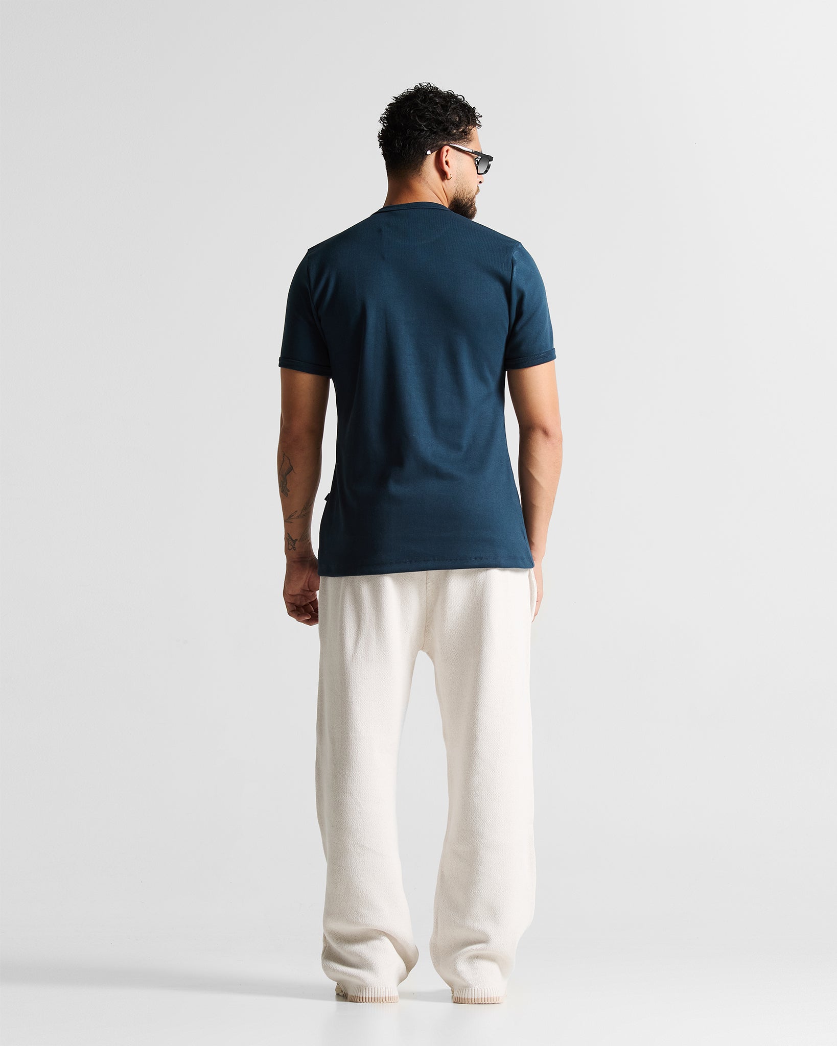 Slim Rib Tee - Azul