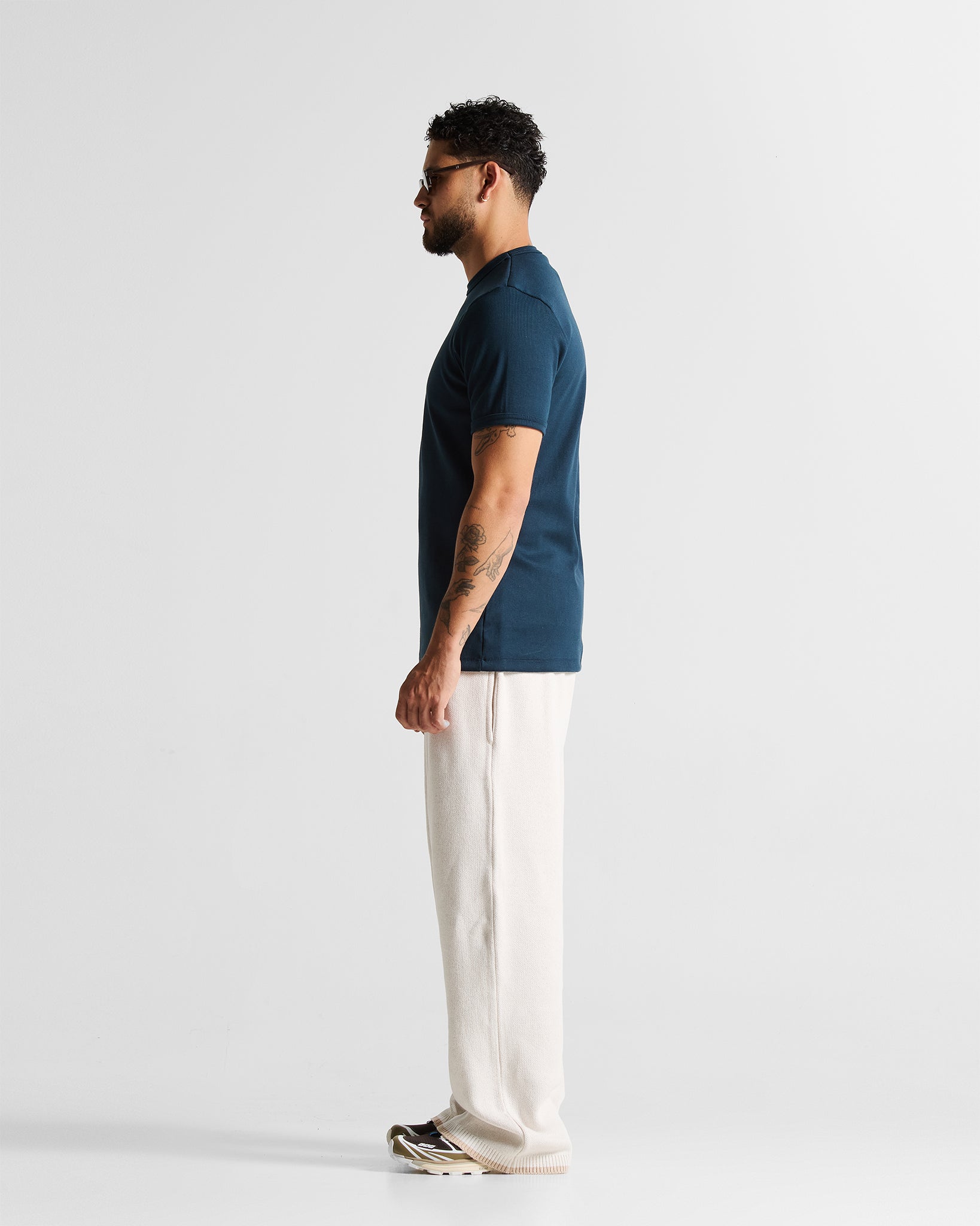 Slim Rib Tee - Azul