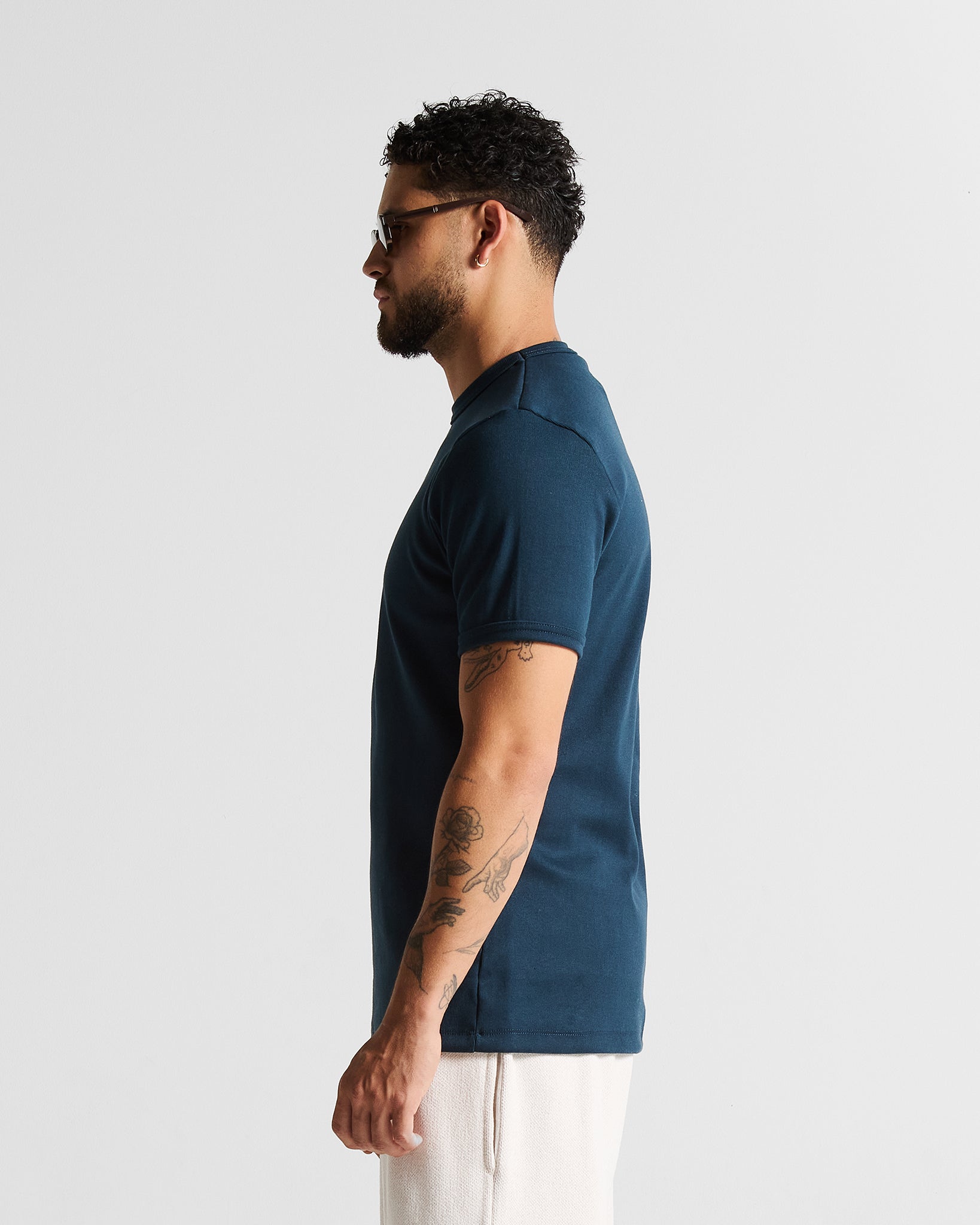 Slim Rib Tee - Azul