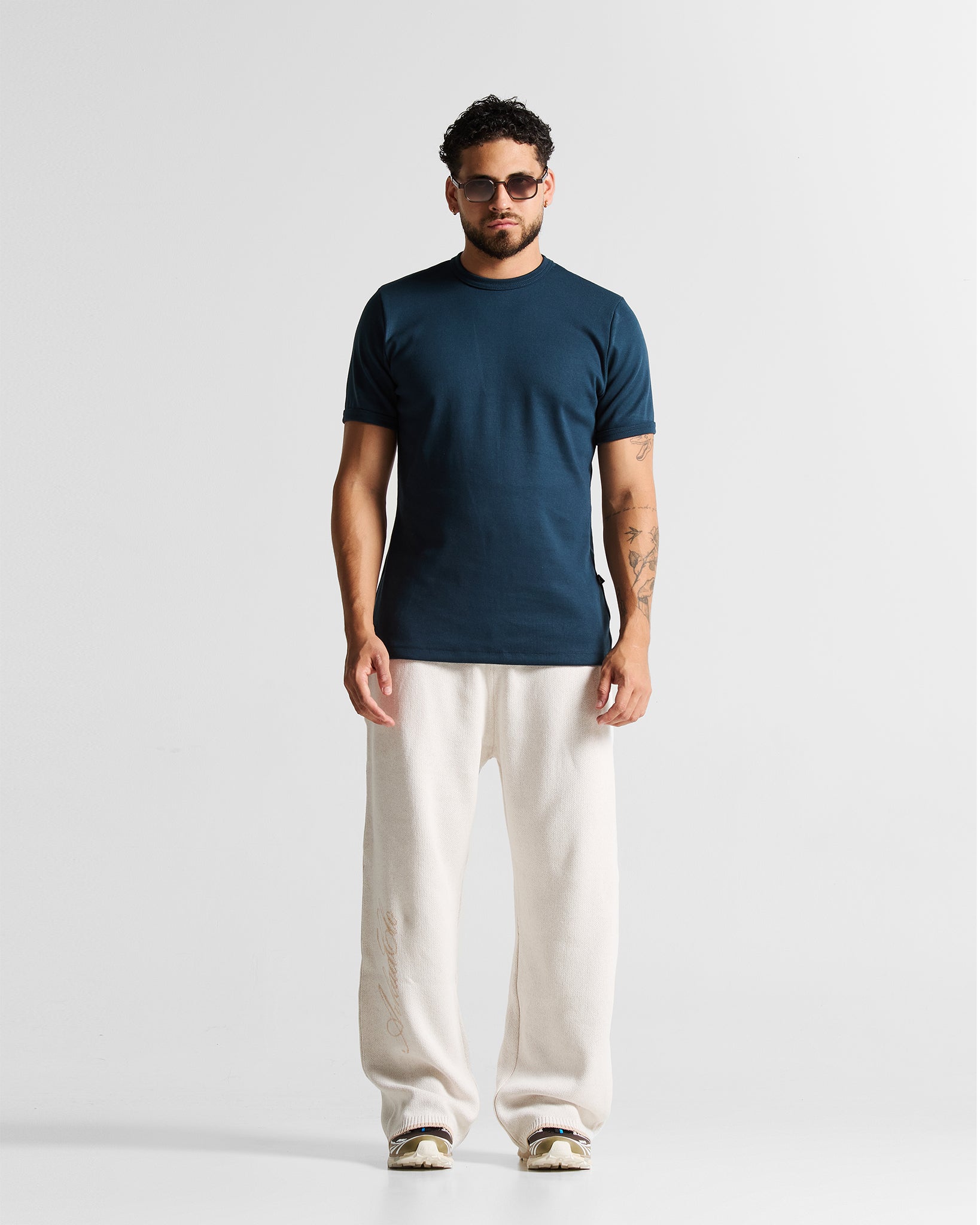 Slim Rib Tee - Azul
