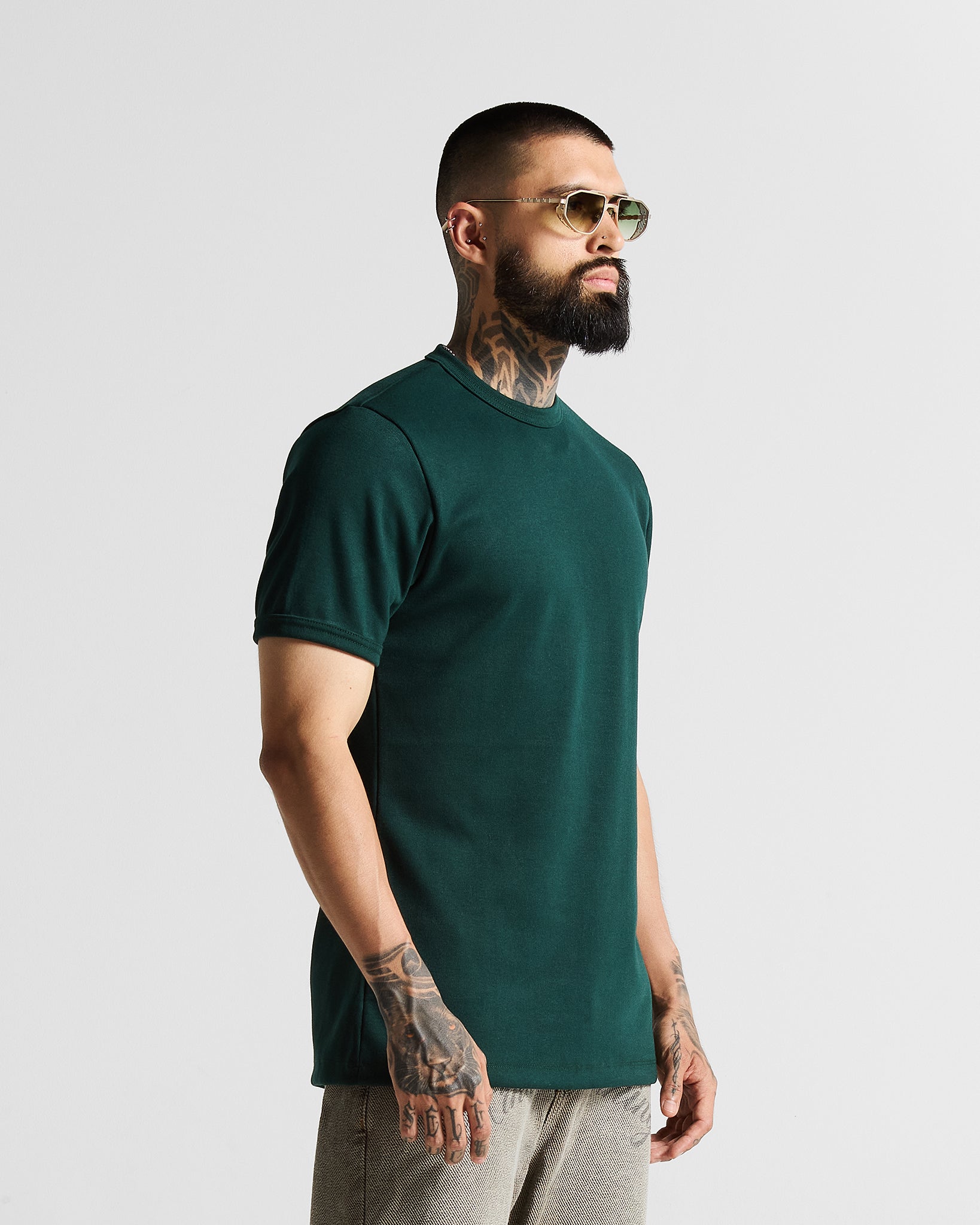 Slim Rib Tee - Verde