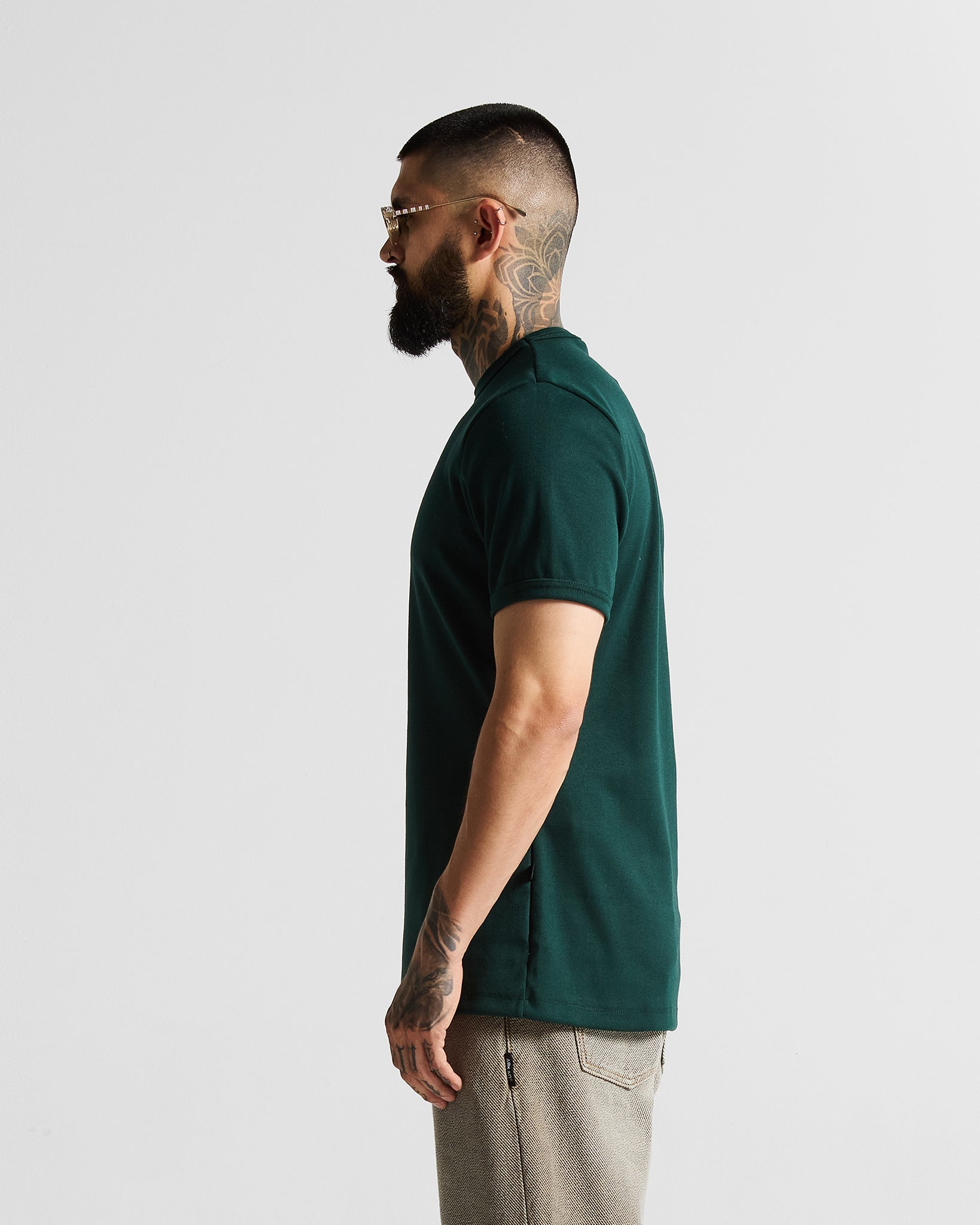 Slim Rib Tee - Verde