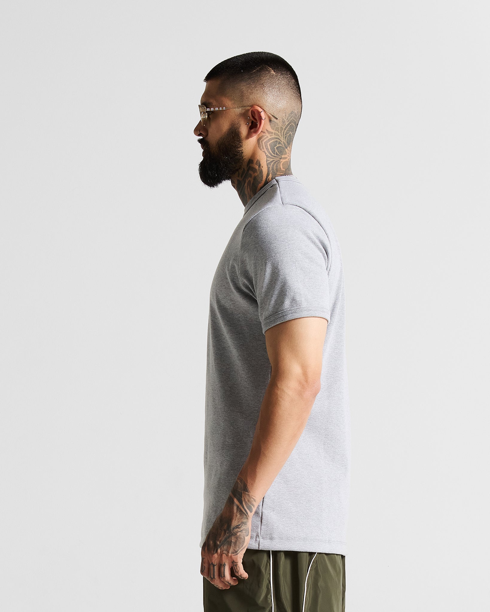 Slim Rib Tee - Gris Jaspe