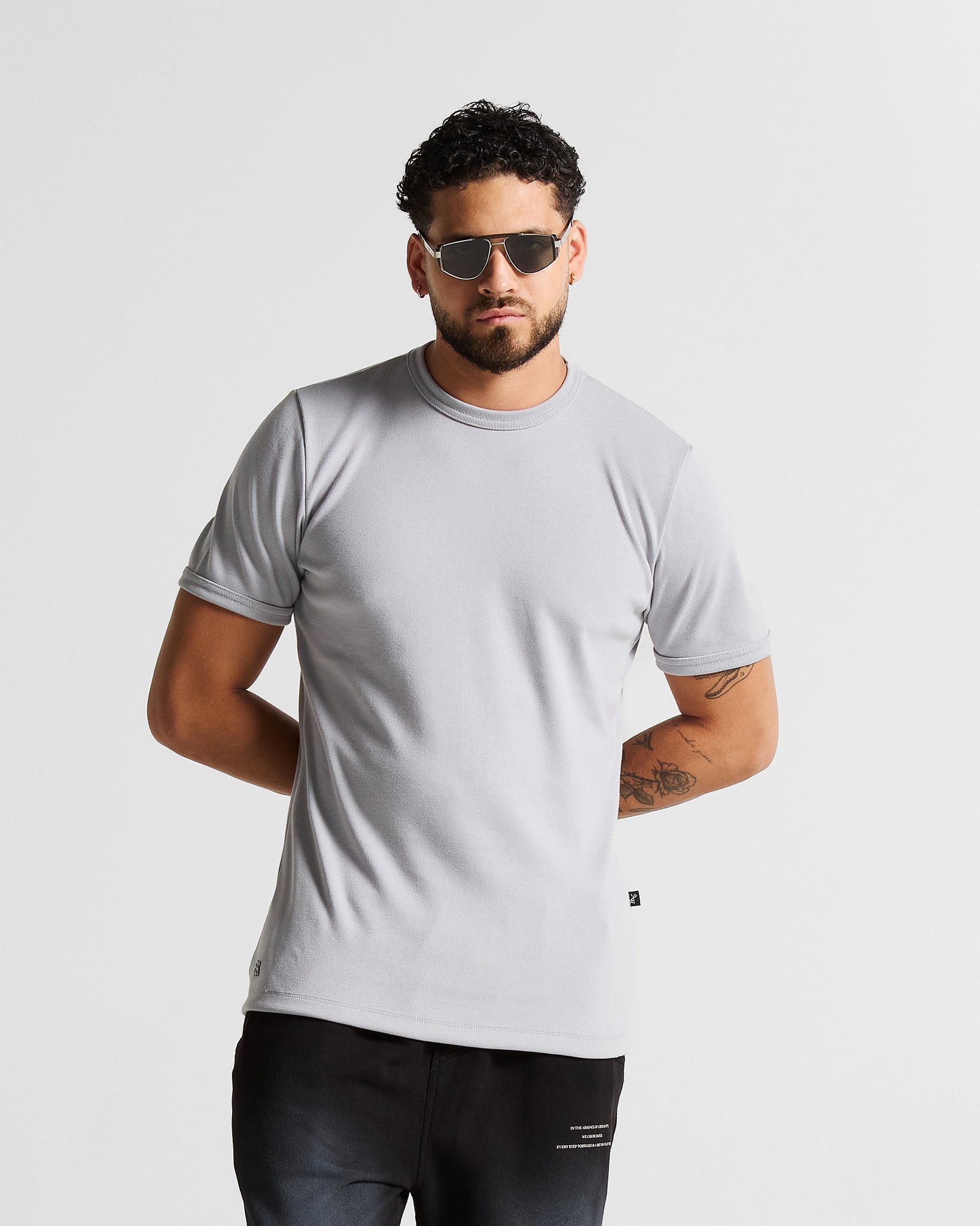Slim Rib Tee - Gris