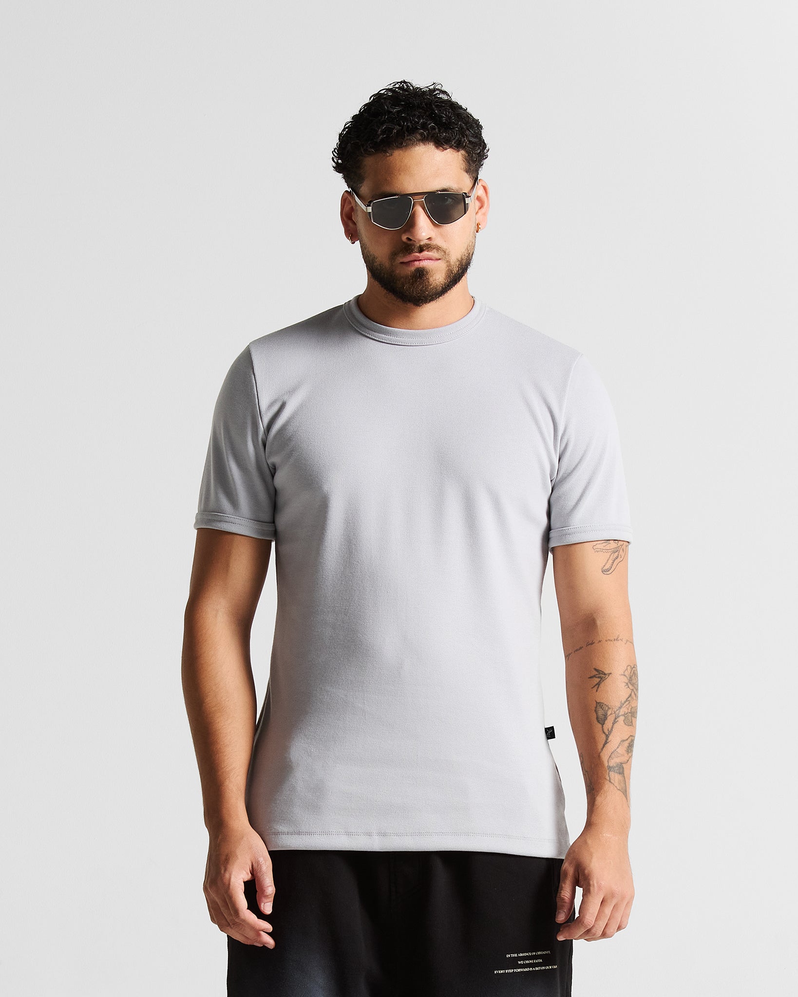 Slim Rib Tee - Gris