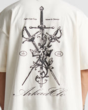 Tshirt Oversize Blanca Espadas Hustler