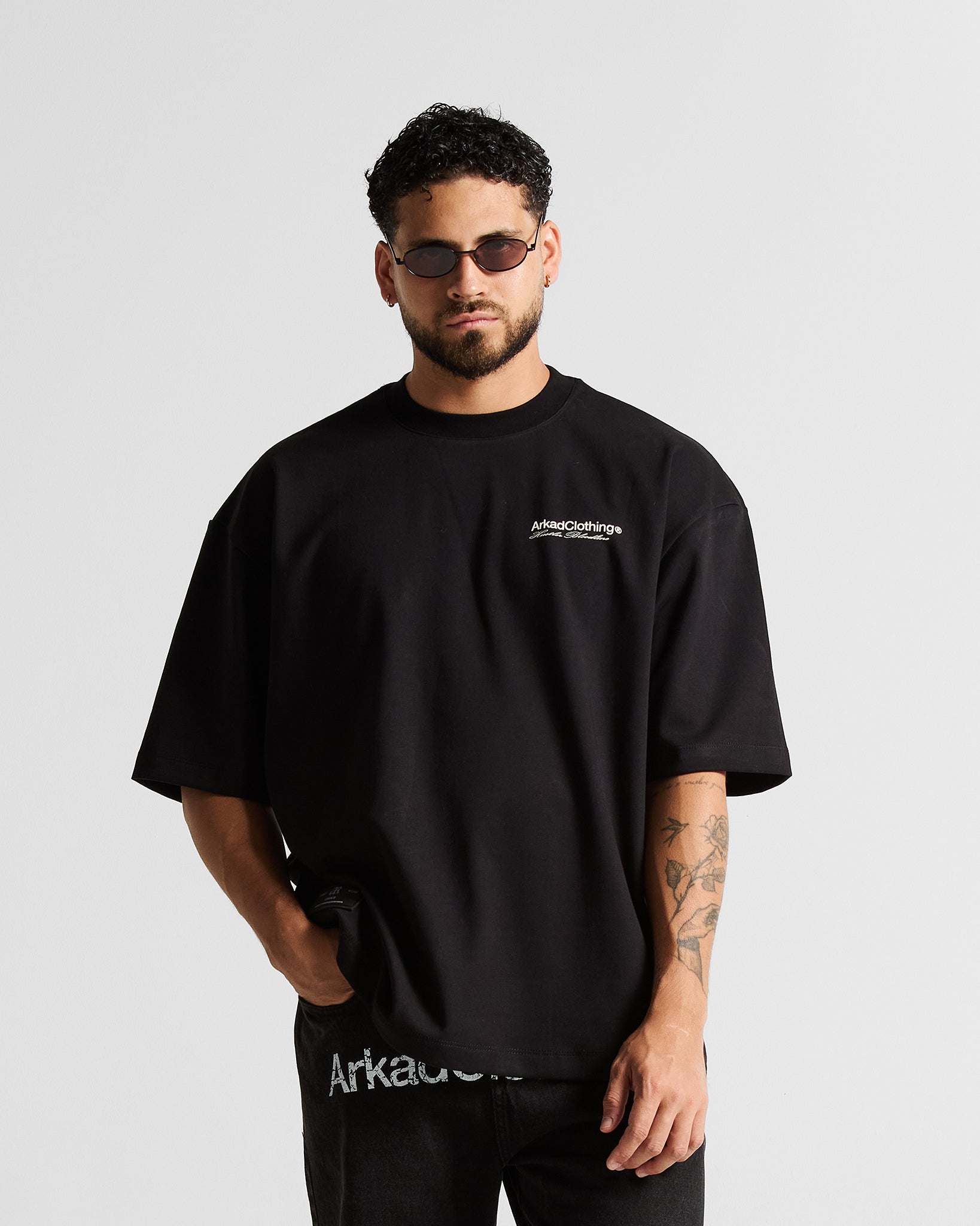 Tshirt Oversize Negra Angel Gris