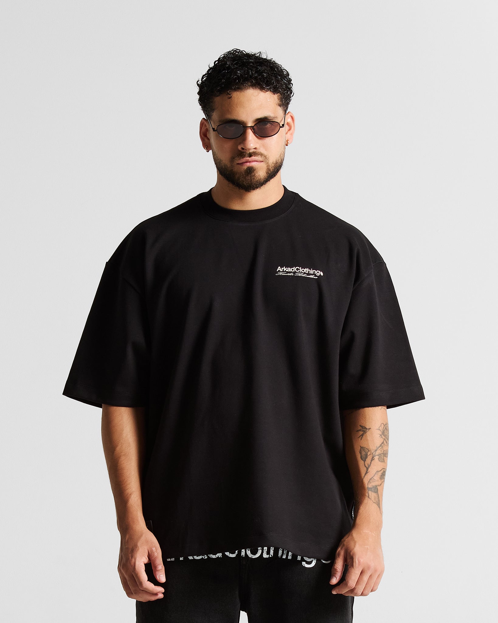 Tshirt Oversize Negra Angel Gris