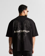 Tshirt Oversize Negra Angel Gris