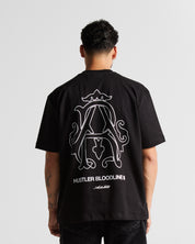 Tshirt Regular Fit Negra Logo Blanco