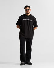 Tshirt Regular Fit Negra Logo Blanco