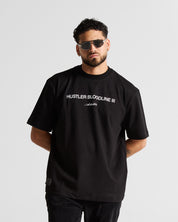 Tshirt Regular Fit Negra Logo Blanco
