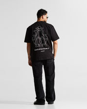 Tshirt Regular Fit Negra Logo Blanco