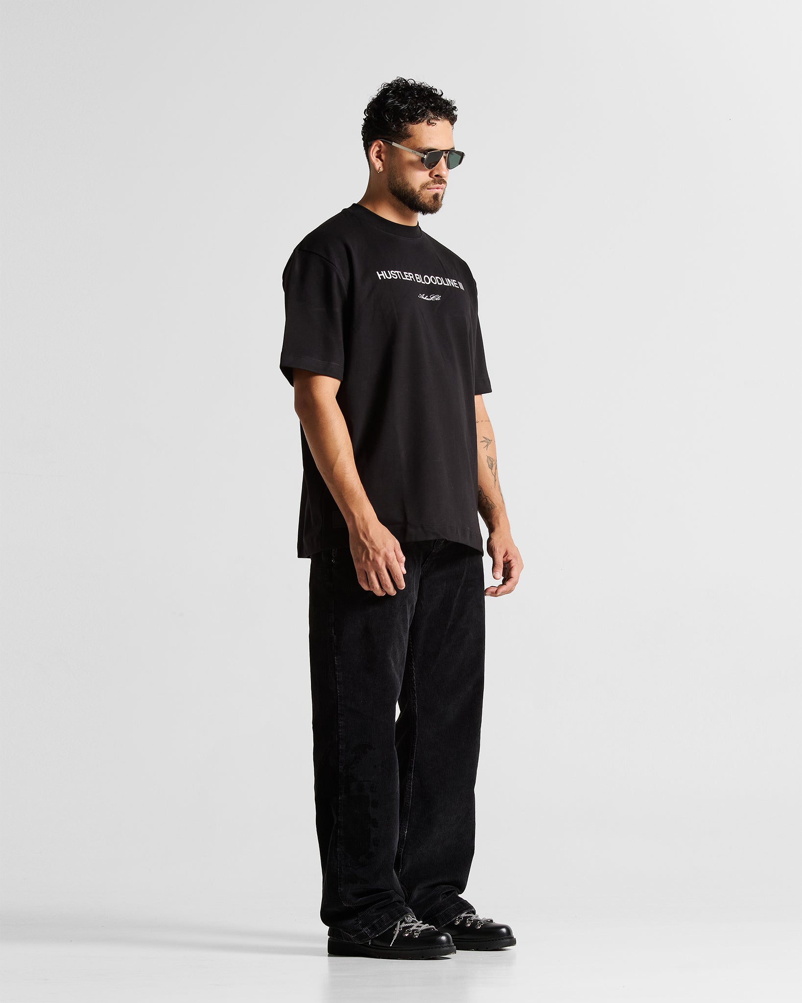 Tshirt Regular Fit Negra Logo Blanco