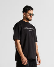 Tshirt Regular Fit Negra Logo Blanco