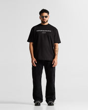 Tshirt Regular Fit Negra Logo Blanco