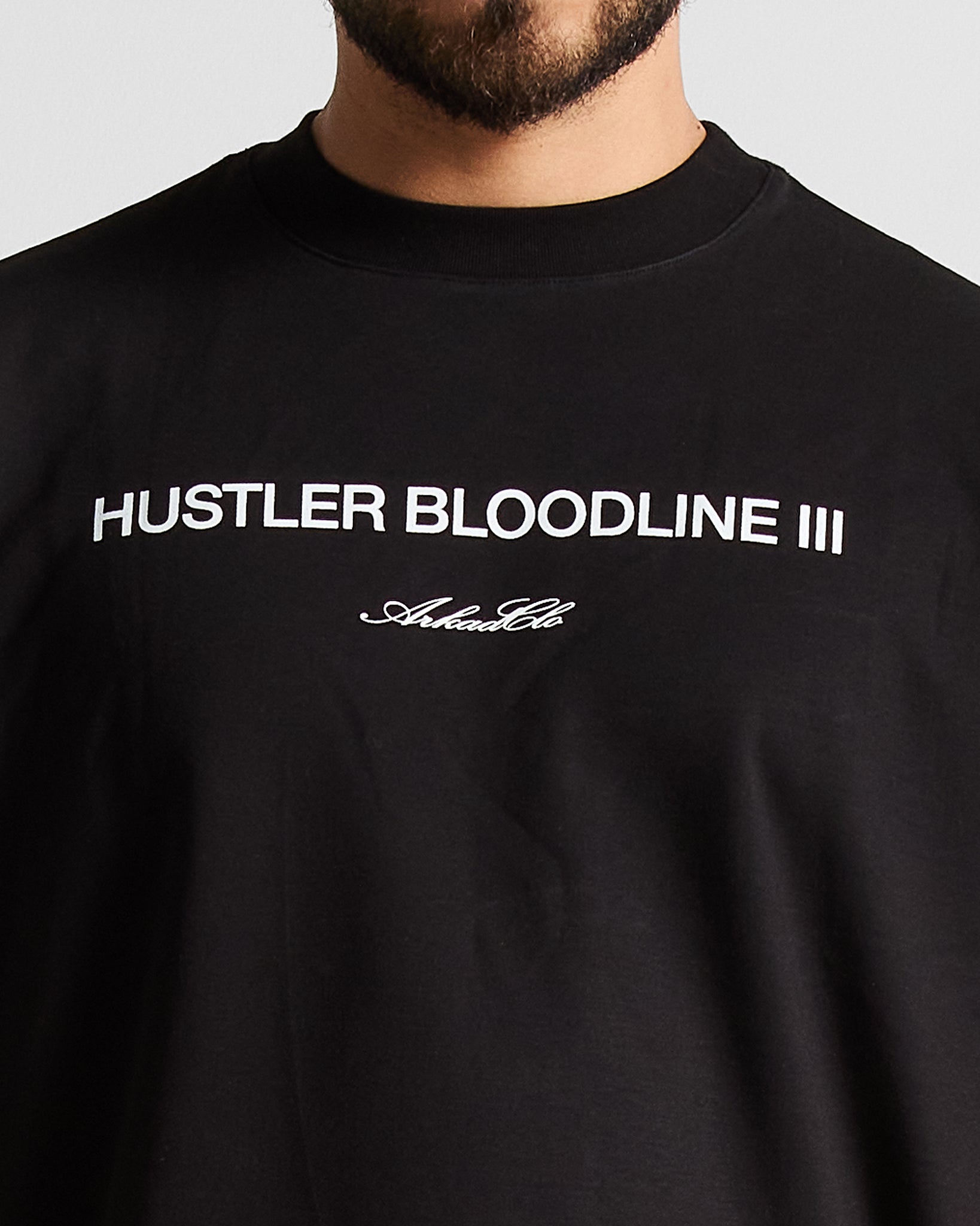 Tshirt Regular Fit Negra Logo Blanco