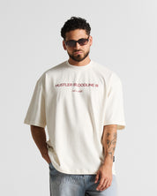 Tshirt Oversize Cream Hustler Rojo