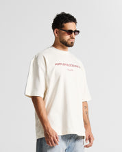 Tshirt Oversize Cream Hustler Rojo
