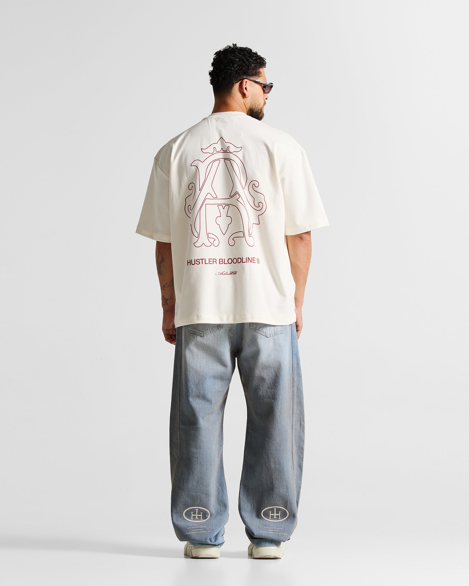 Tshirt Oversize Cream Hustler Rojo