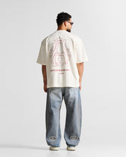 Tshirt Oversize Cream Hustler Rojo