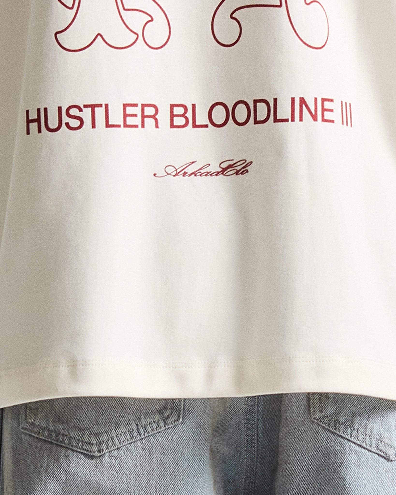 Tshirt Oversize Cream Hustler Rojo