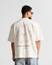 Tshirt Oversize Cream Hustler Rojo