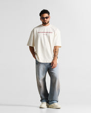 Tshirt Oversize Cream Hustler Rojo