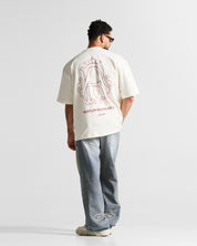 Tshirt Oversize Cream Hustler Rojo