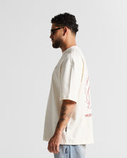 Tshirt Oversize Cream Hustler Rojo