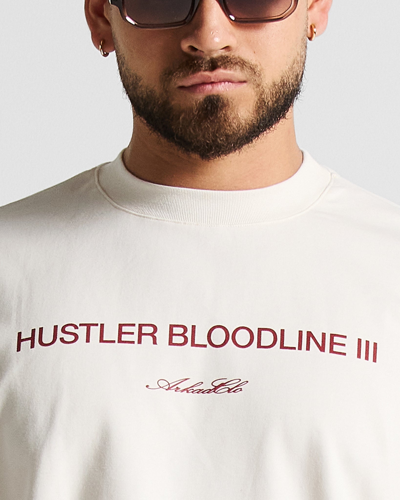 Tshirt Oversize Cream Hustler Rojo