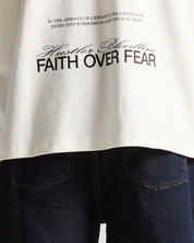 Tshirt Oversize Cream Faith Over Fear