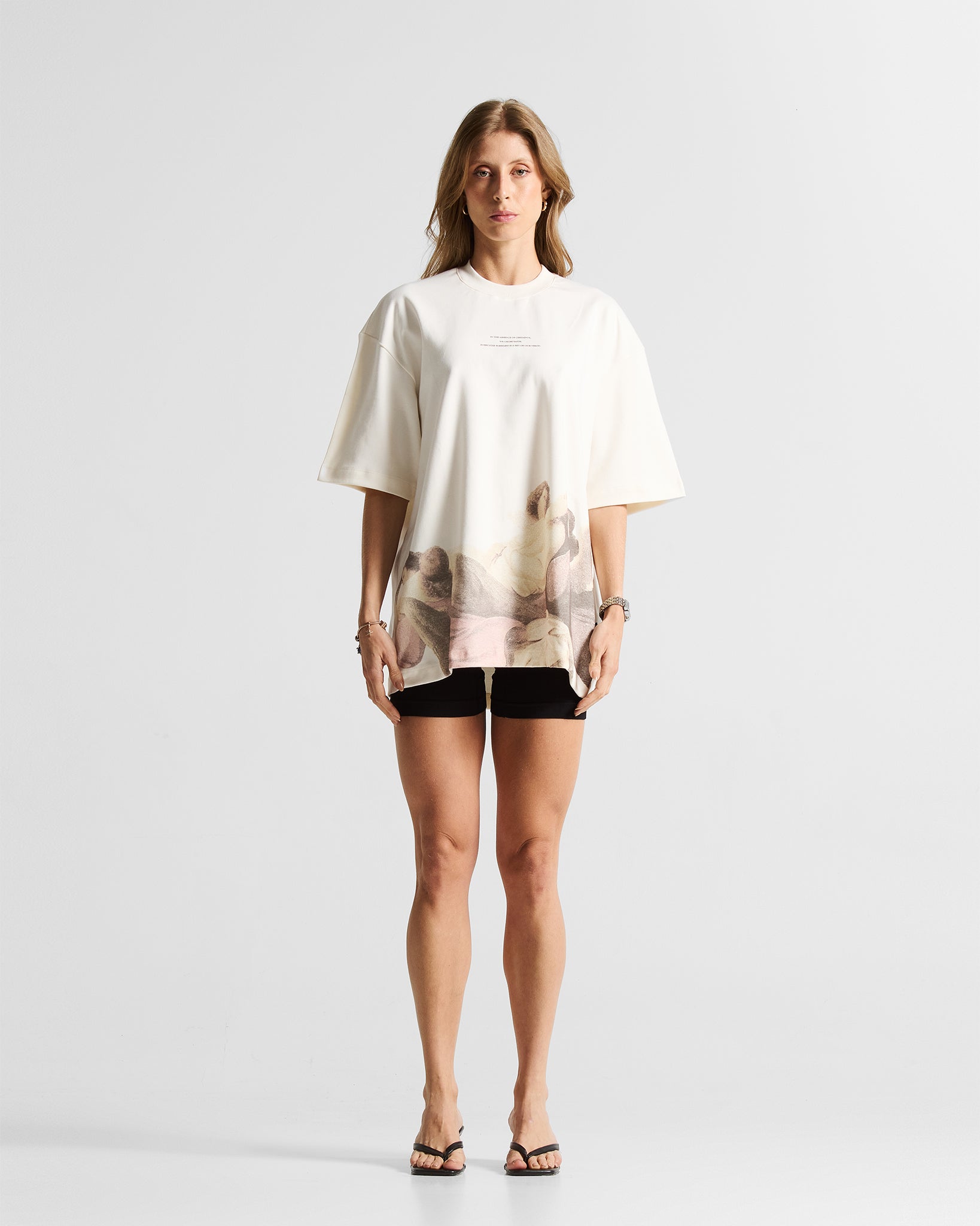 Tshirt Oversize Cream Angels - Unisex