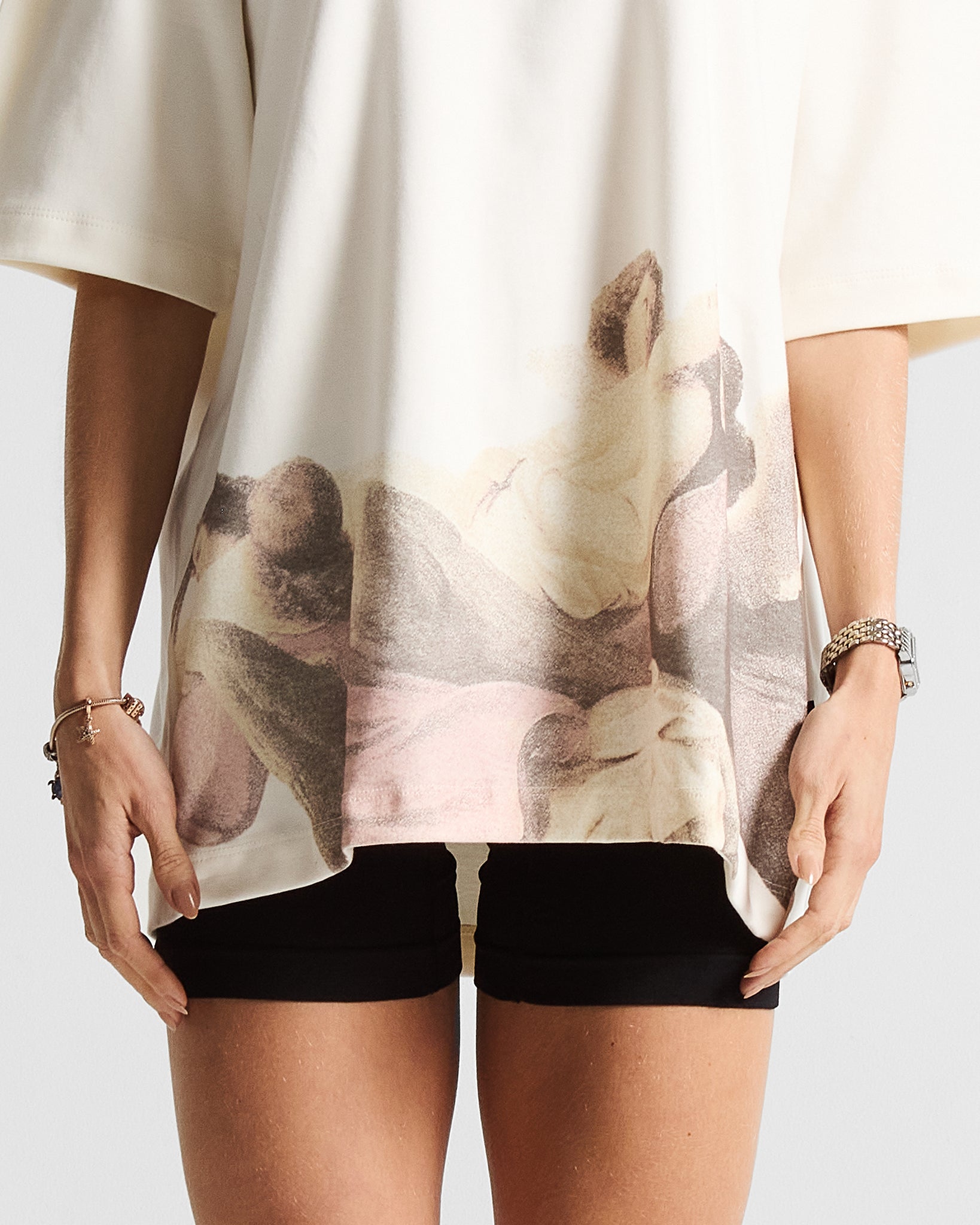 Tshirt Oversize Cream Angels - Unisex