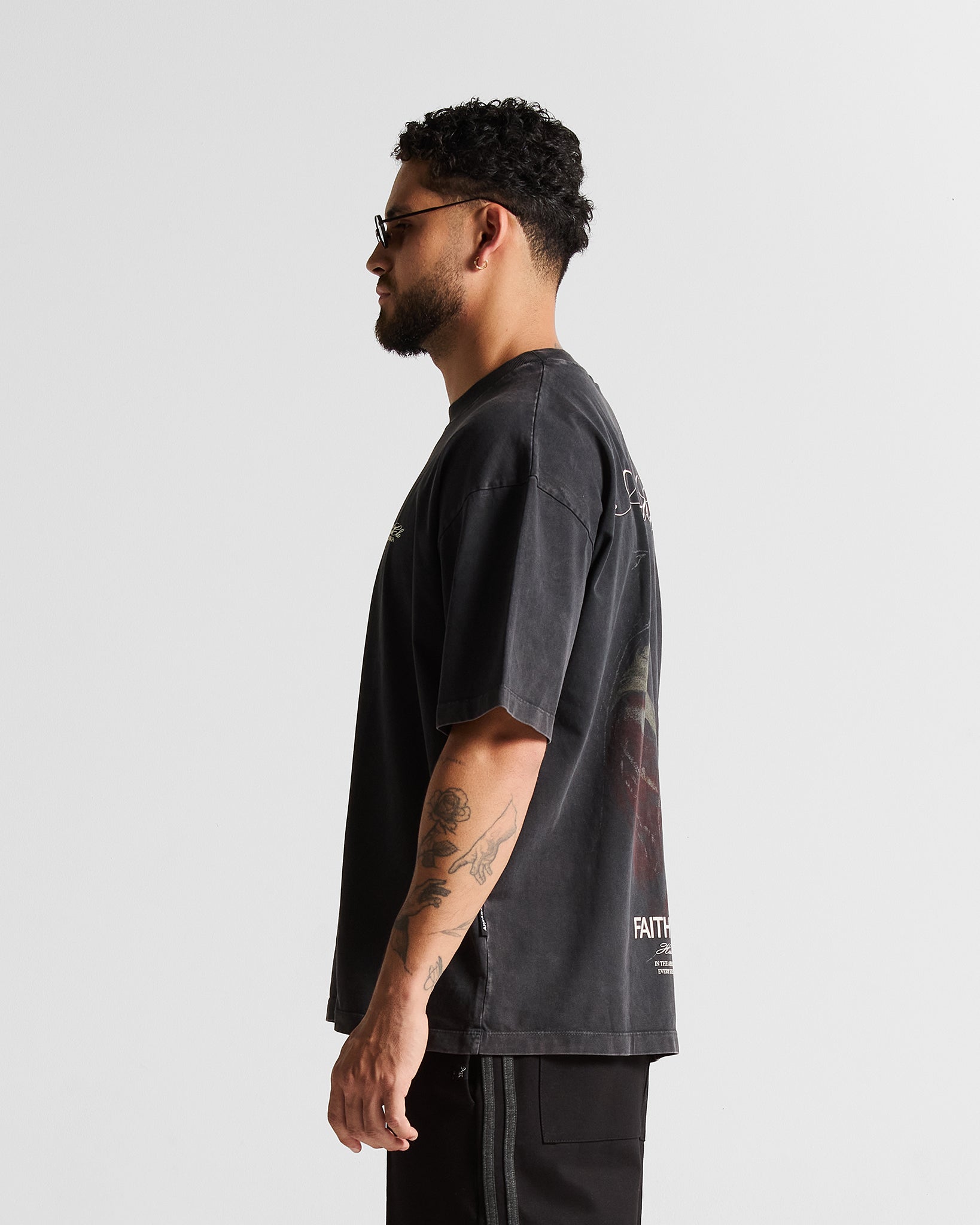 Washed Black Graphic Tshirt