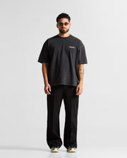 Pintuck Pant Negro con Gris