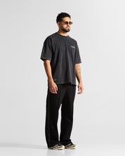 Pintuck Pant Negro con Gris