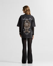 Wshed Black Tshirt Lion - Unisex